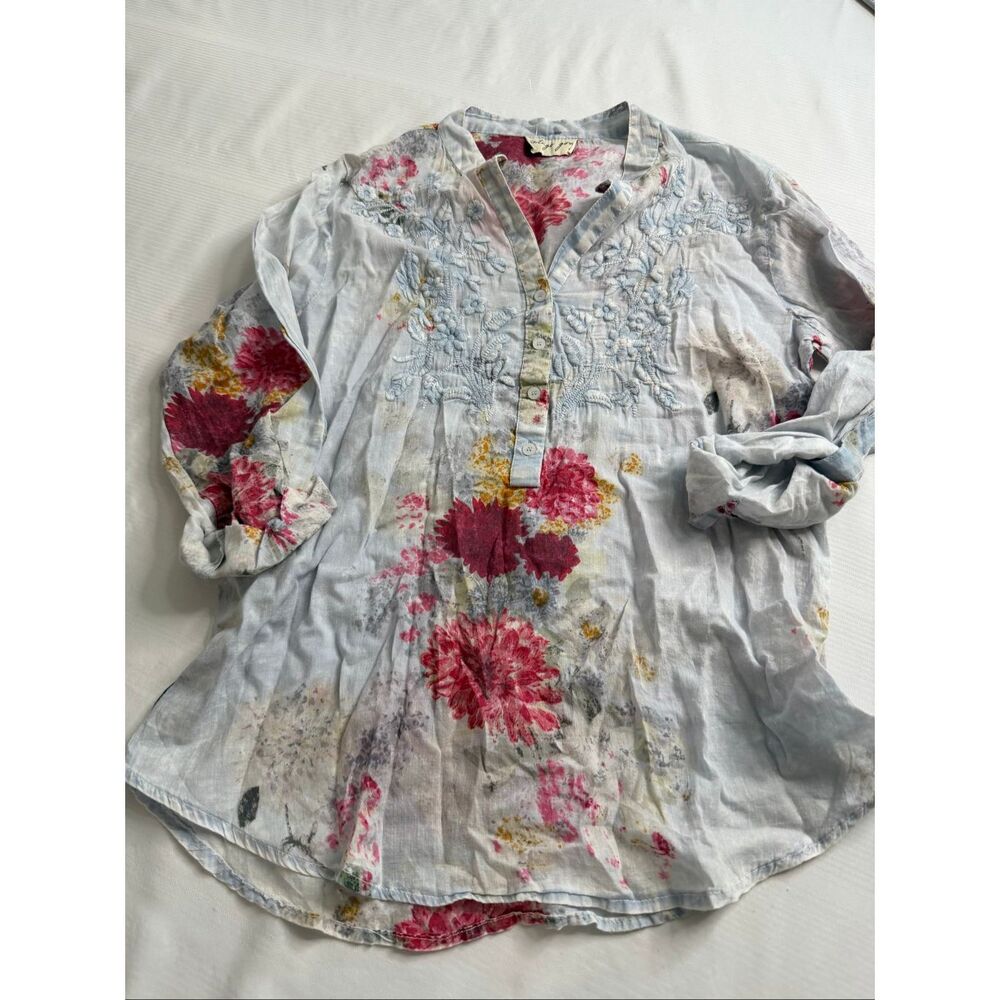 Vintage Goa Embroidered Artsy Tunic Top Size Small